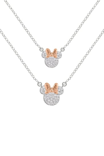 Peers Hardy Gold Tone Disney Minnie Mouse Two Tone Plated CZ Stone Set Mother & Daughter Necklace Set