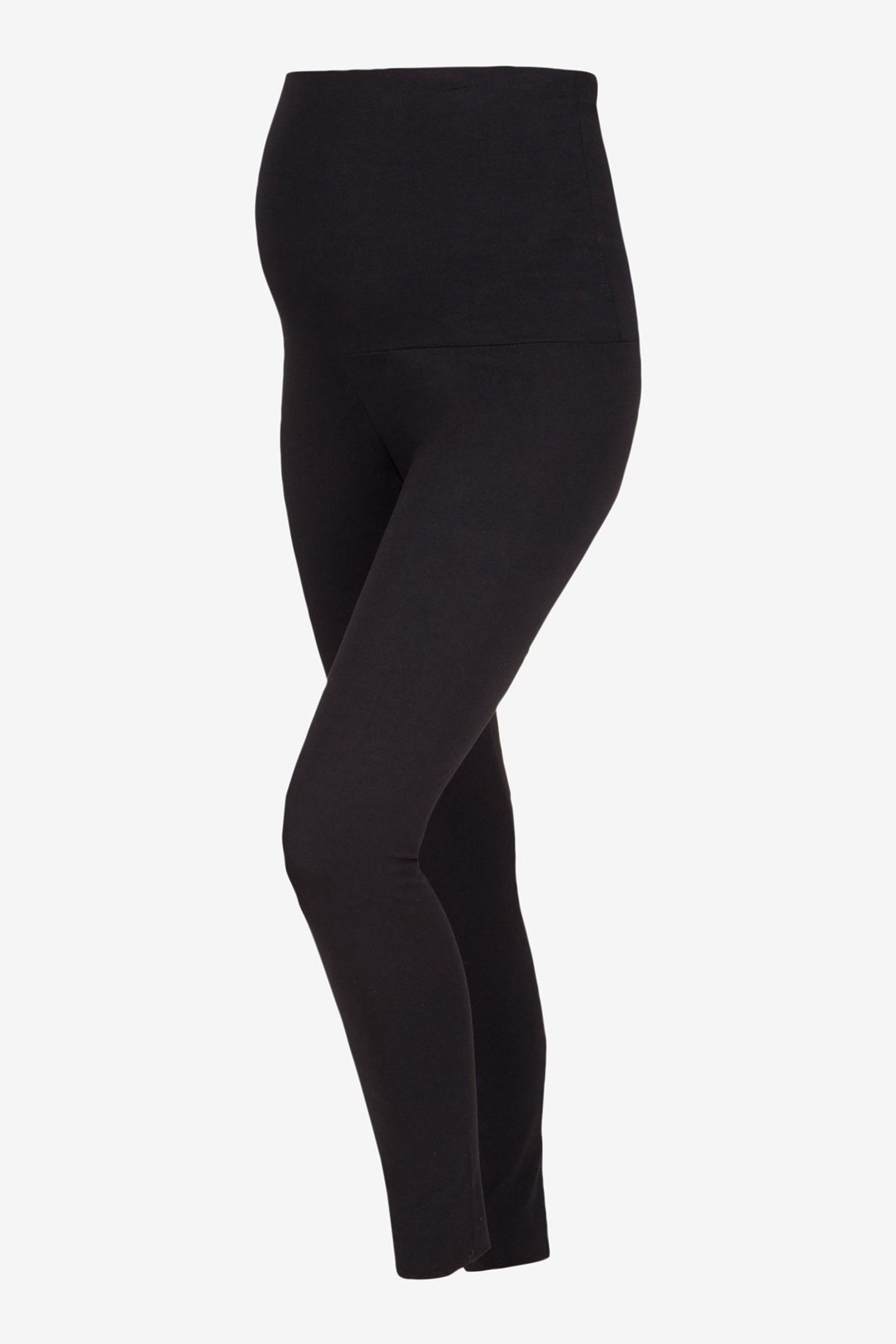 JoJo Maman Bebe Black Cotton Rich Maternity Leggings