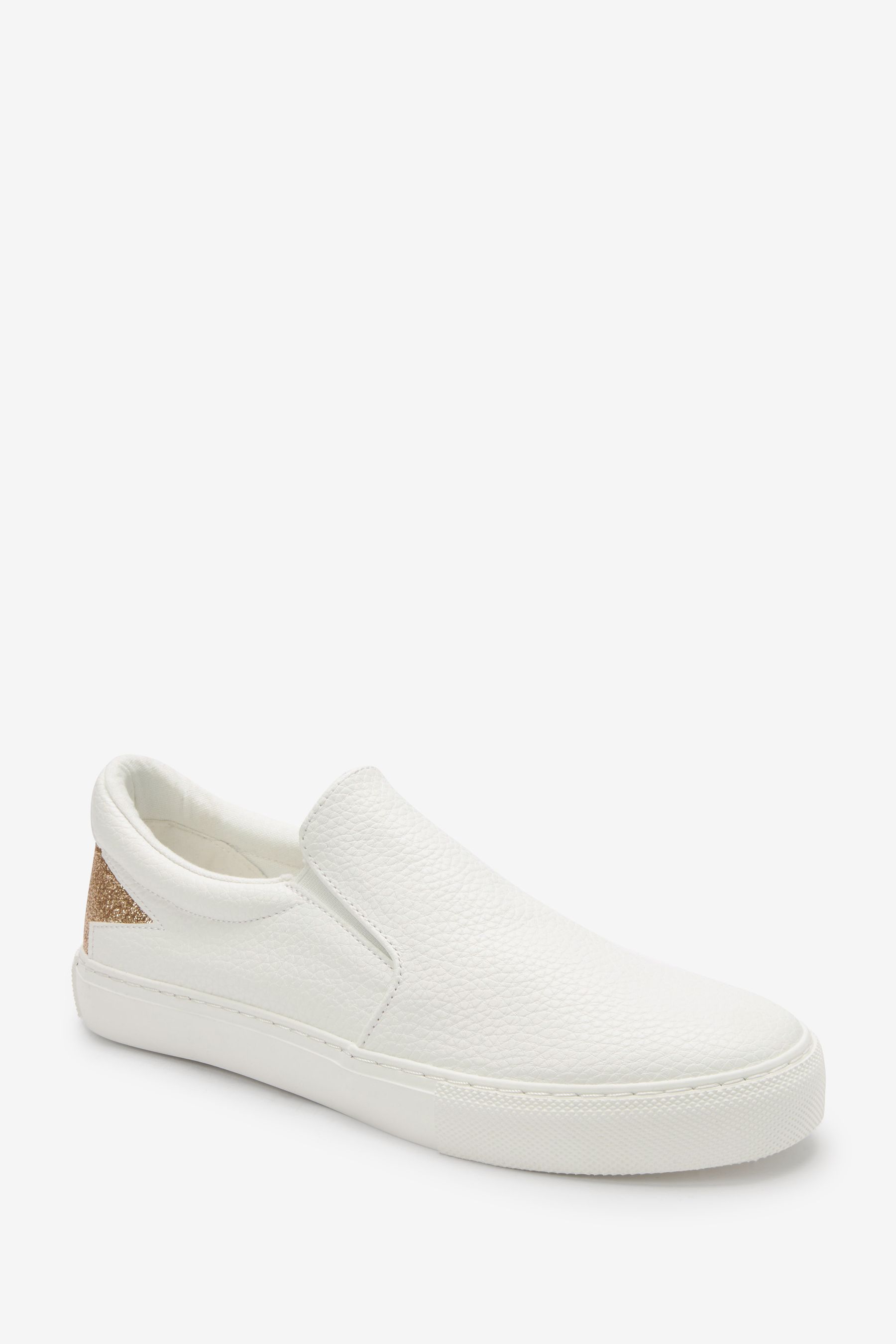 Buy White Gold Forever Comfort Slip On Star Trainers from the