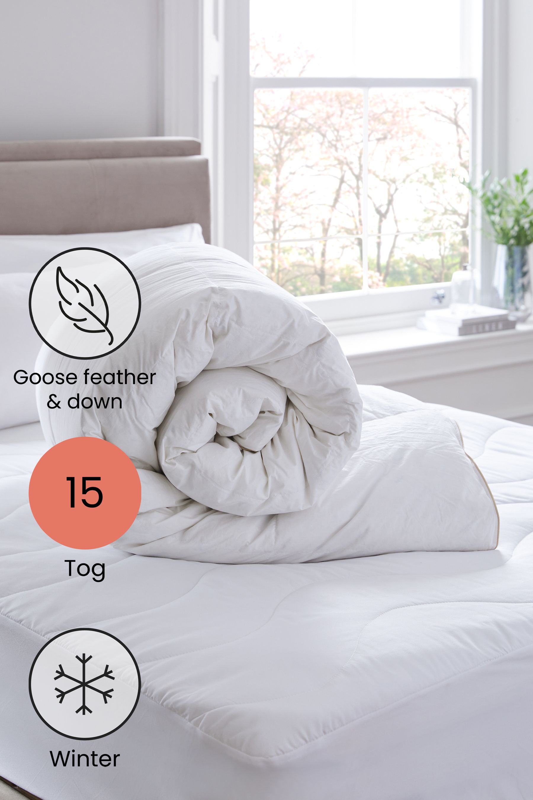 Goose feather duvet deals and pillow set