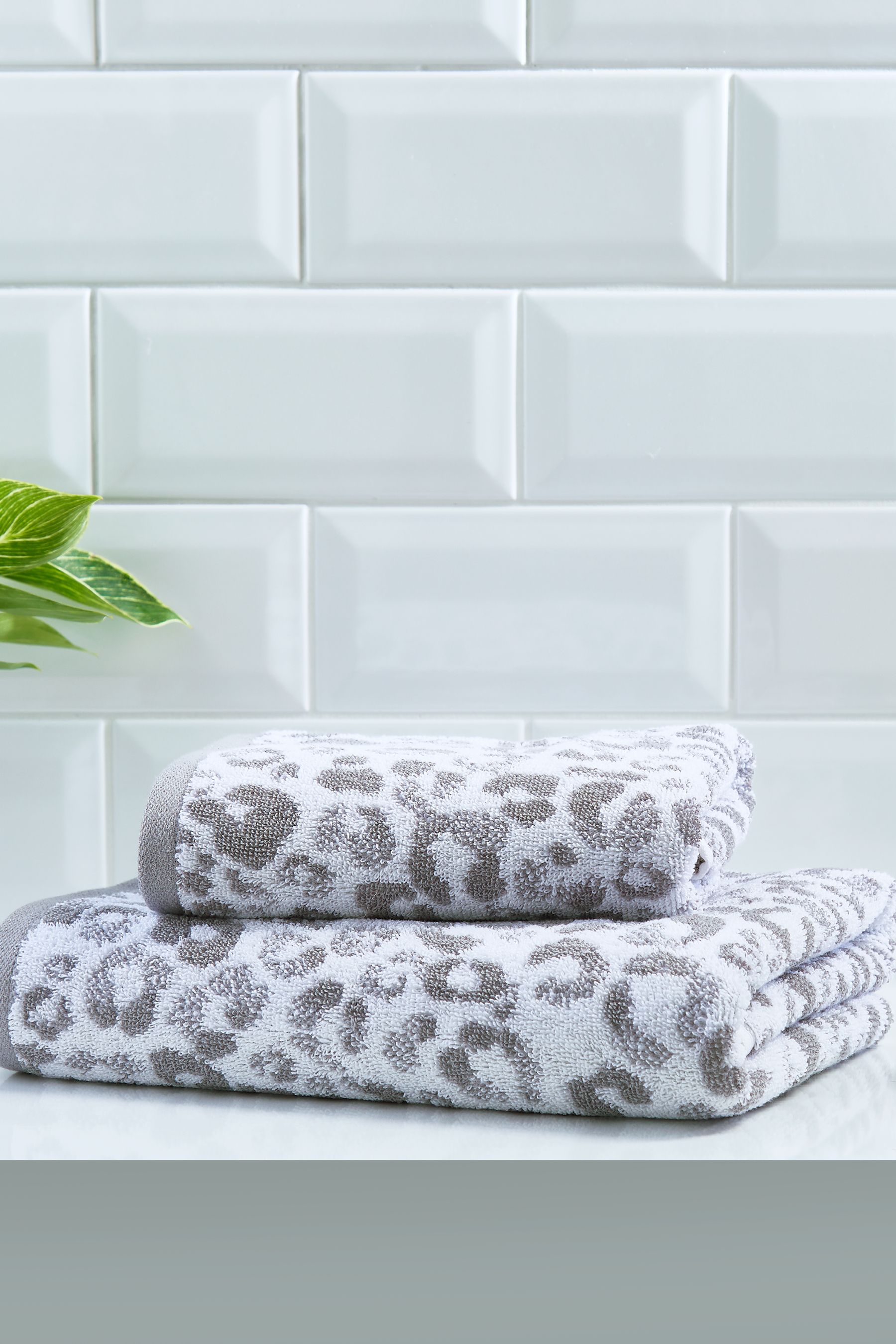 Grey animal online print towels