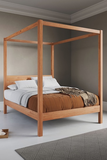 Get Laid Beds Cinnamon Four Poster Classic Square Leg Bed