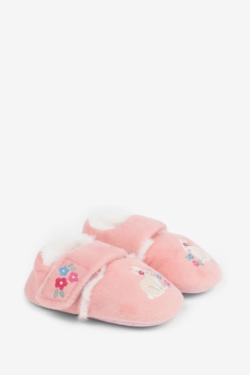 JoJo Maman Bébé Pink Bunny Easy On Slippers