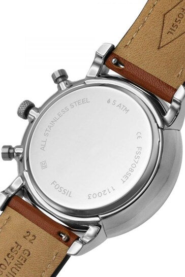 Fossil Gents Brown Neutra Chronograph Watch & Bracelet Set