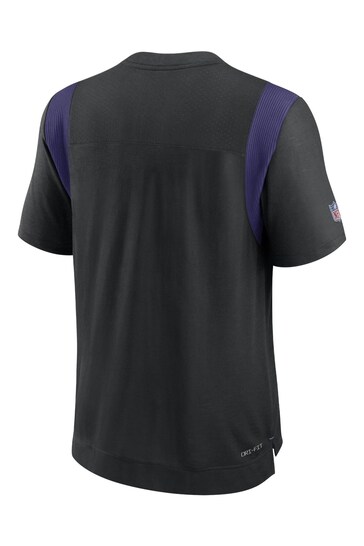 Nike Black NFL Fanatics Baltimore Ravens Sideline Nike Dri-FIT Player Short Sleeve Top