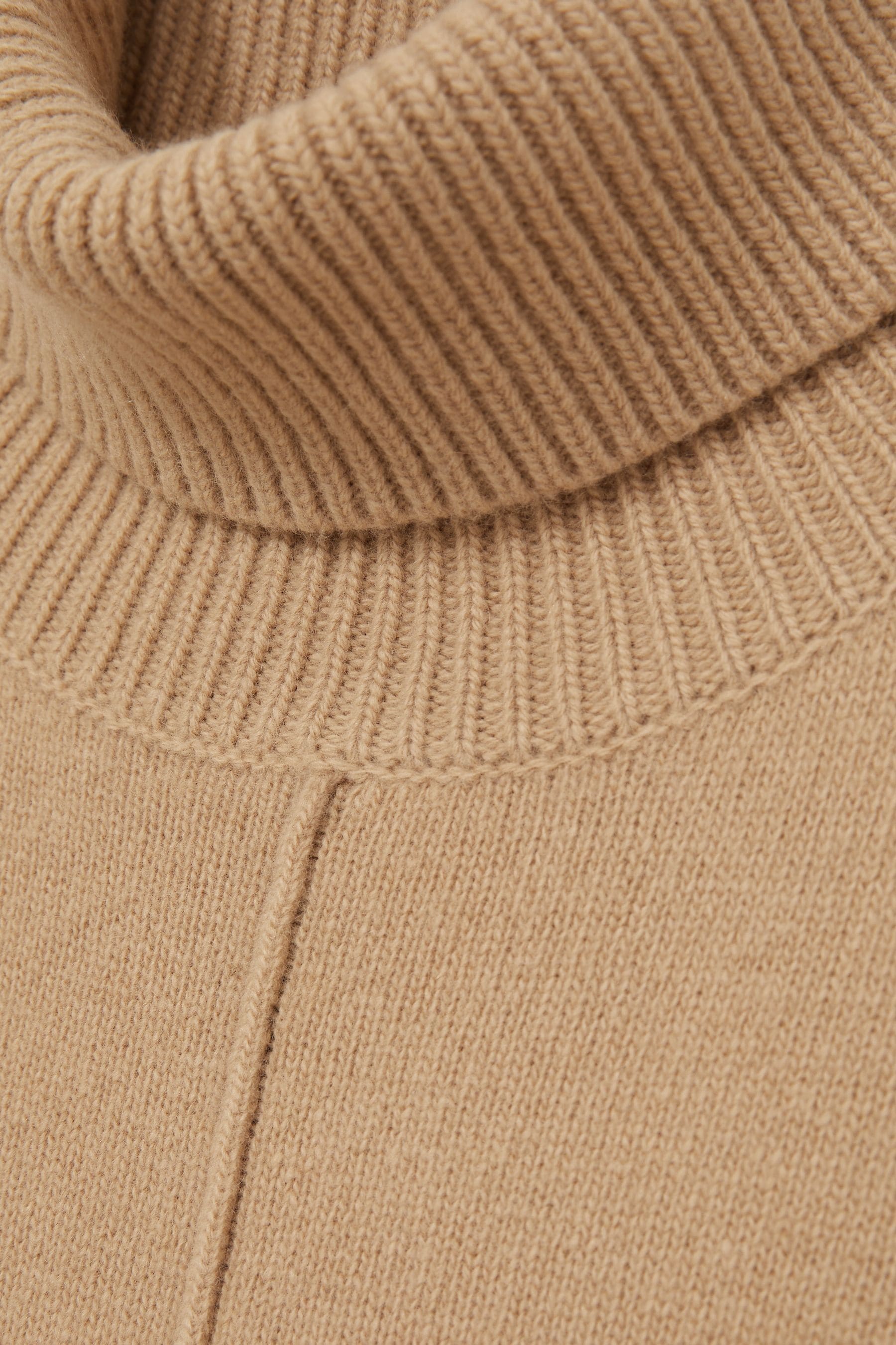 Reiss Camel Sarah Wool Cashmere Roll Neck Jumper
