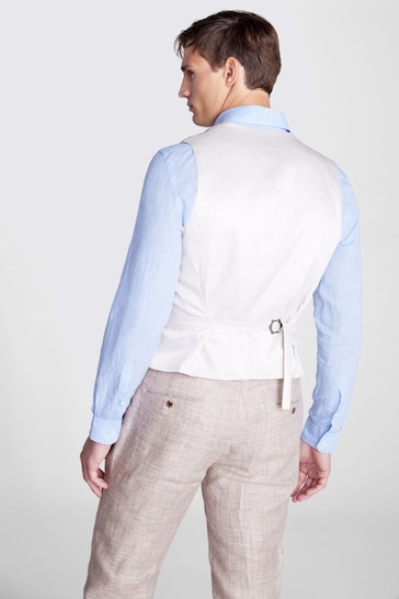 MOSS Tailored Fit Oatmeal Linen Suit Waistcoat