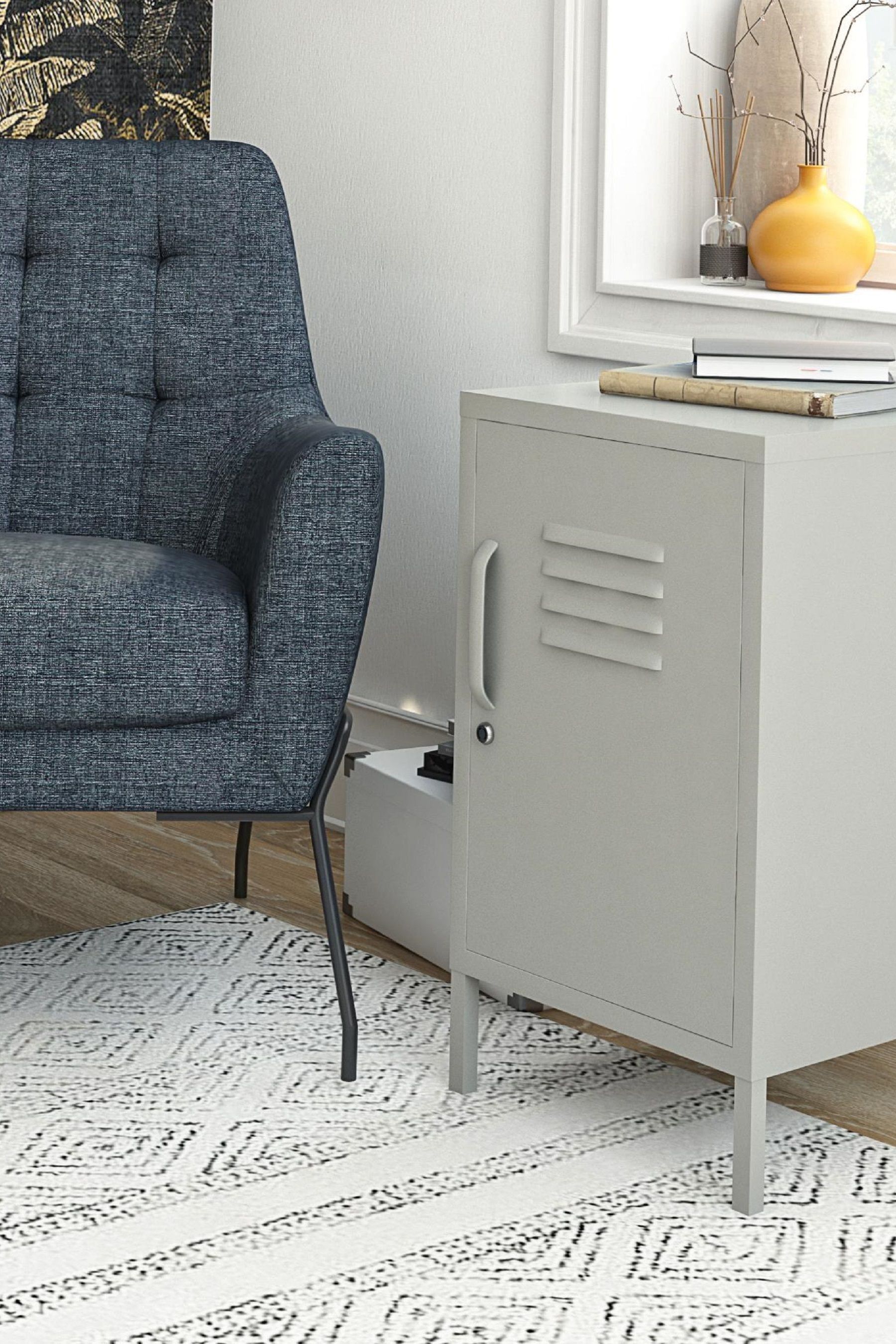Buy Dorel Home Taupe Europe Bradford Metal Locker End Table from