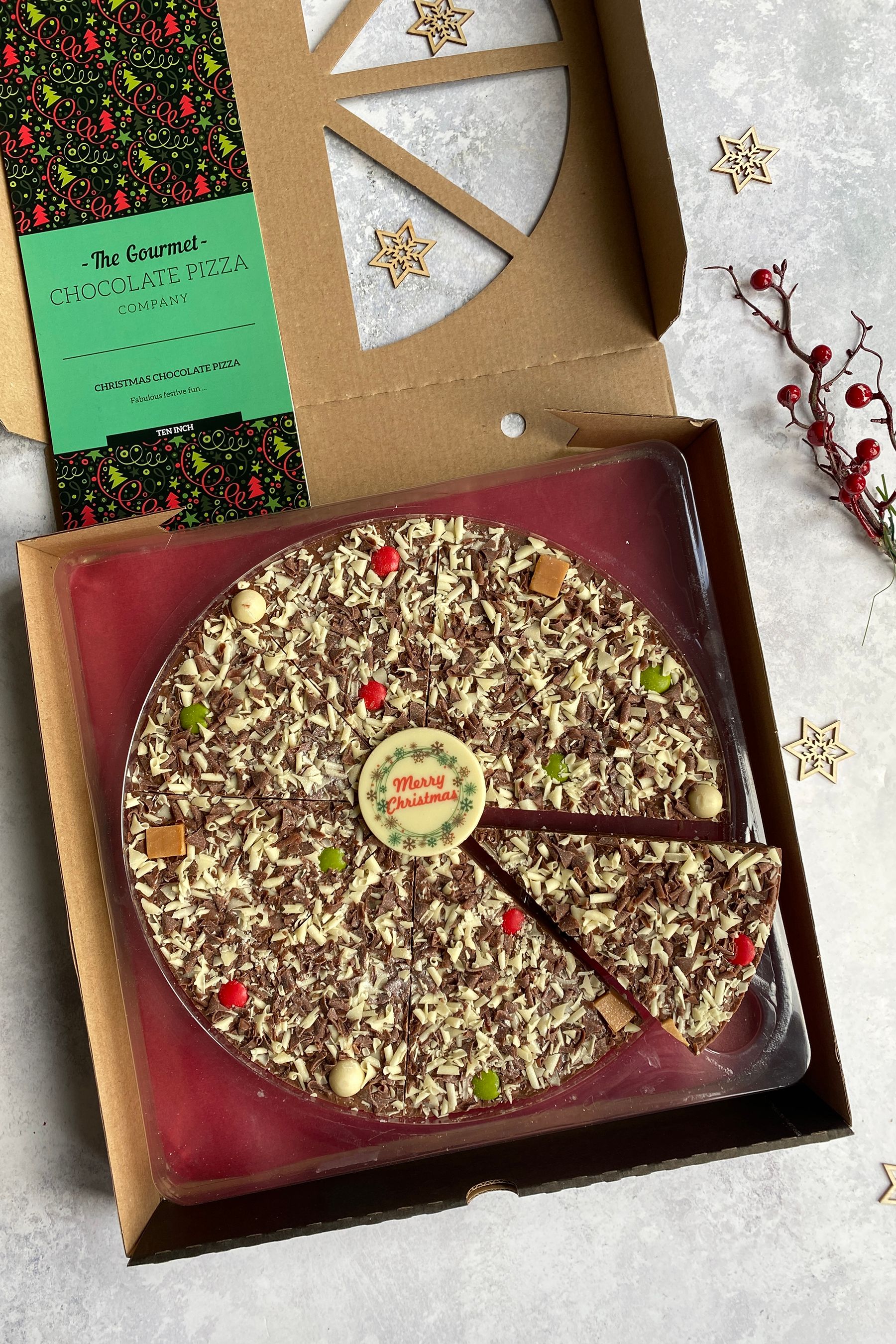 The Gourmet Chocolate Pizza Co No Colour Luxury Belgian Chocolate Pizza Enjoy The 10 inch Festivities