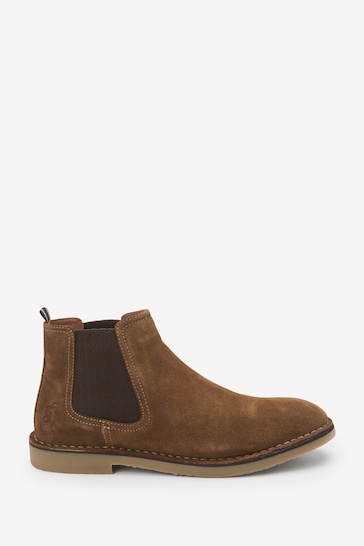 Joules Tan Brown Suede Chelsea Boots