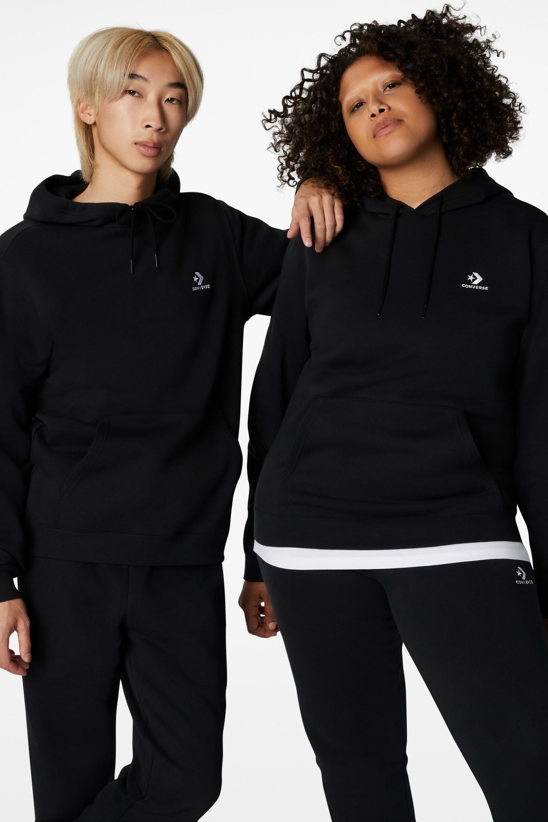 Womens black converse hoodie on sale