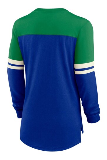Nike Blue Fanatics Womens Seattle Seahawks Nike Dri-Fit Cotton Long Sleeve T-Shirt