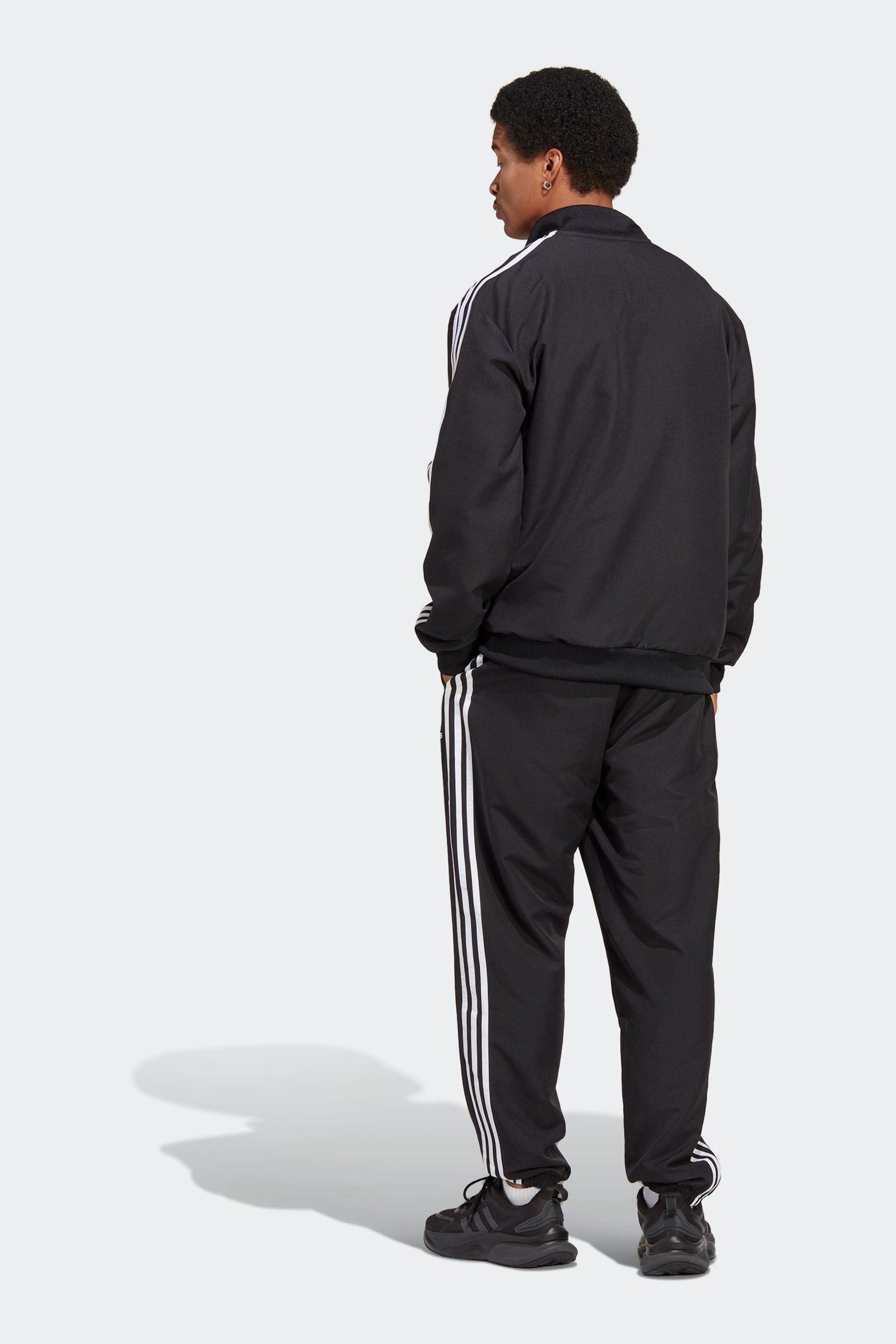 Buy adidas Black Sportswear 3 Stripes Woven Tracksuit from the
