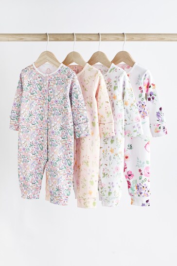 Buy Floral Footless Baby Sleepsuits 4 Pack (0mths-3yrs) from the Next UK online shop