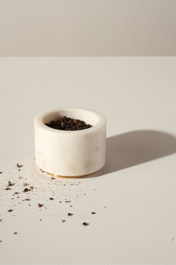 Truly White Marble And Gold Pinch Pot