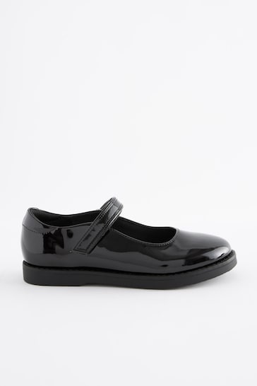 Black Patent Standard Fit (F) School Mary Jane Crepe Sole Shoes