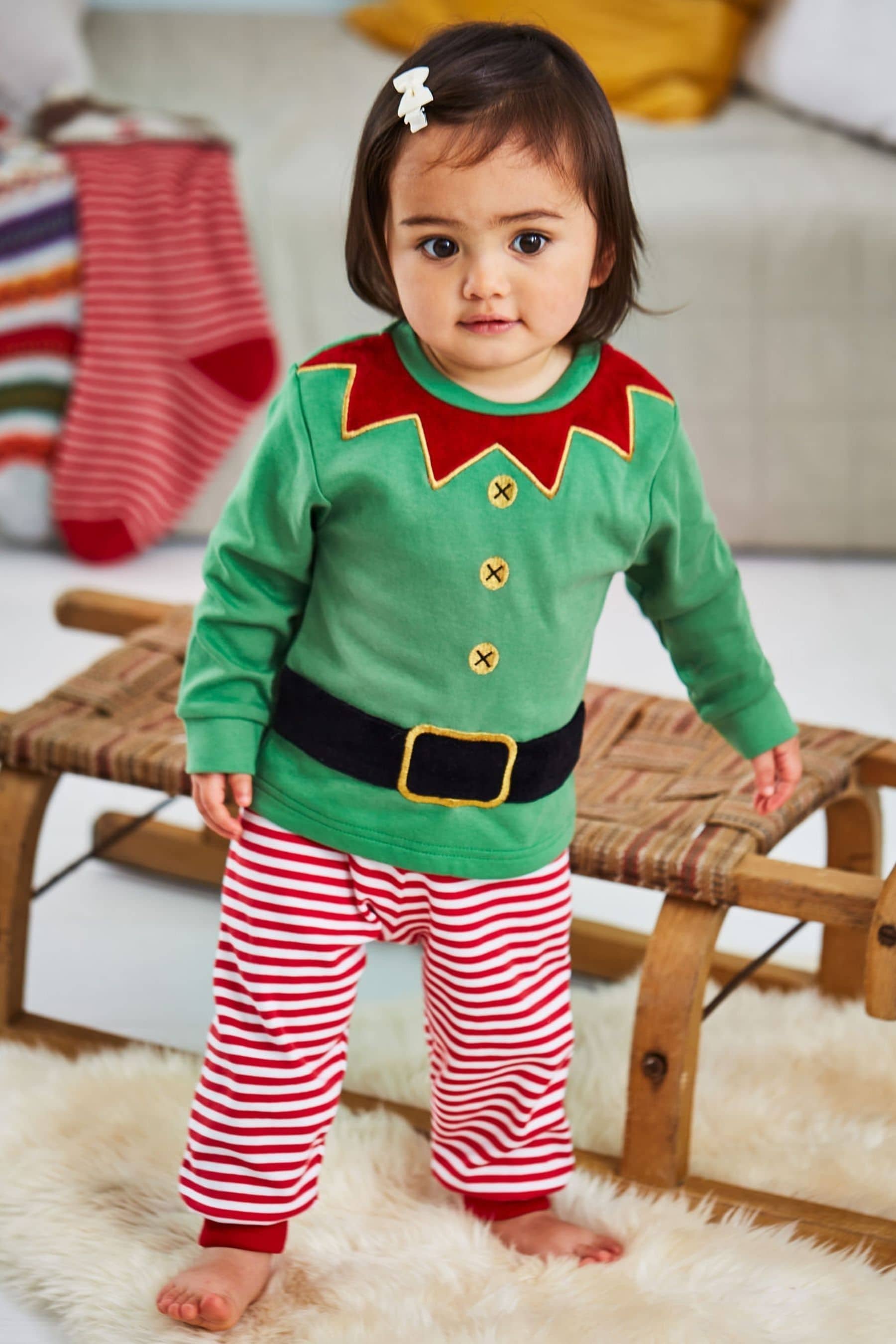 Childrens elf pyjamas store