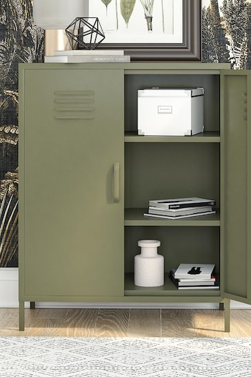 Dorel Home Olive Green Europe Bradford 2 Door Metal Storage Cabinet
