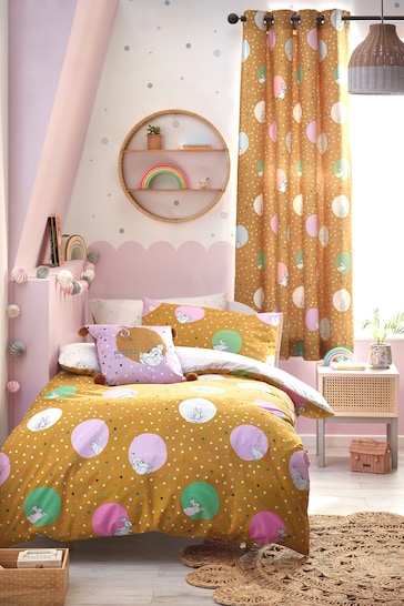 Peter Rabbit™ Ochre Yellow Dotty Playful Printed Duvet Cover and Pillowcase Set