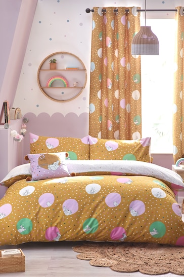 Peter Rabbit™ Ochre Yellow Dotty Playful Printed Duvet Cover and Pillowcase Set