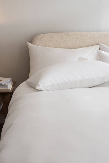 White Soft Touch Brushed Plain Duvet Cover & Pillowcase Set