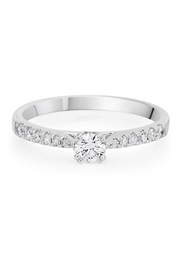 Beaverbrooks 9CT White Gold Diamond Ring
