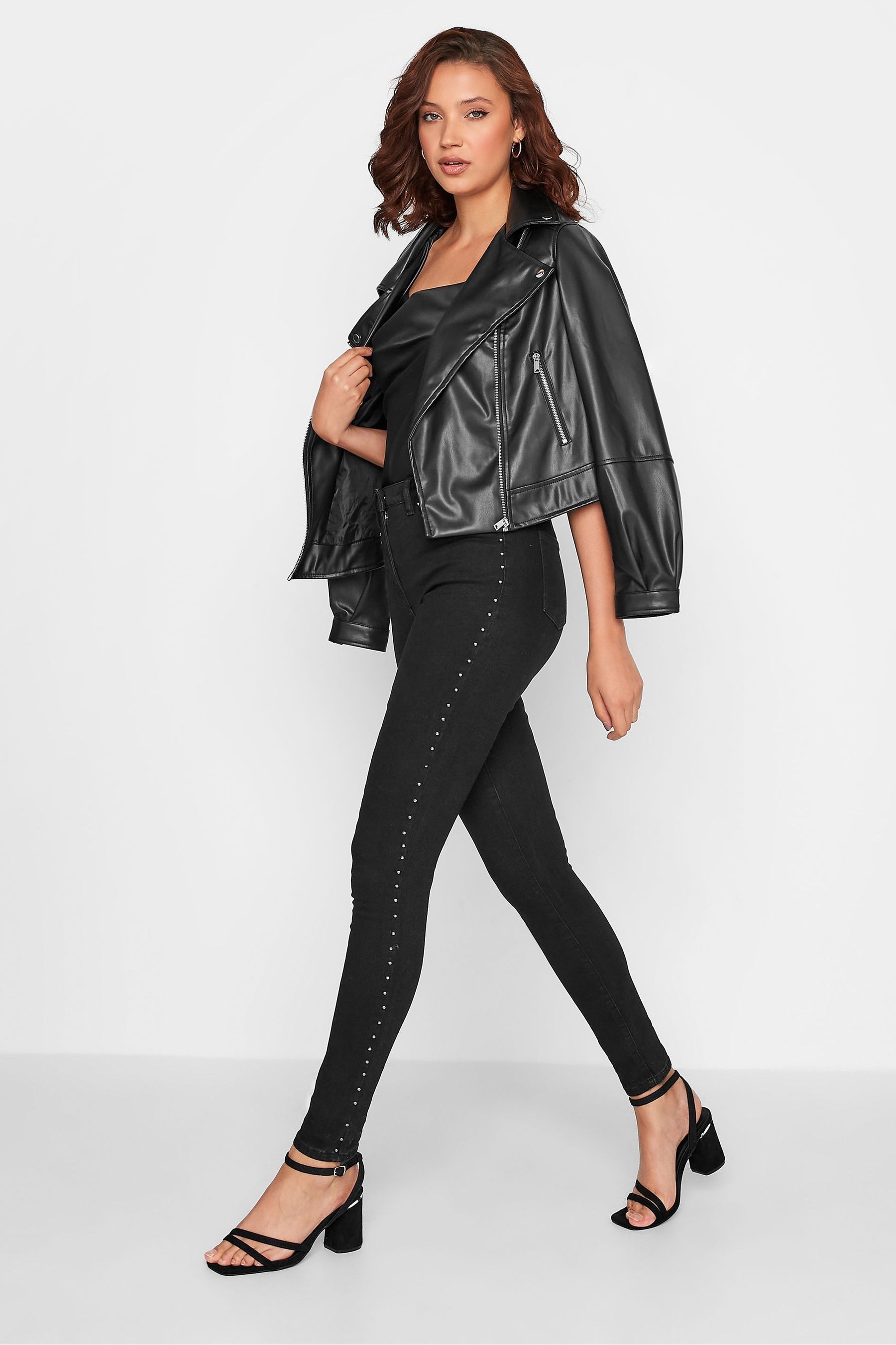 Black studded deals skinny jeans