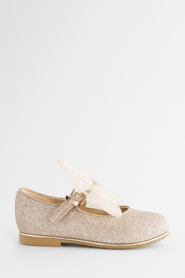 Baker by Ted Baker Girls Glitter Mary Jane Shoes with Bow