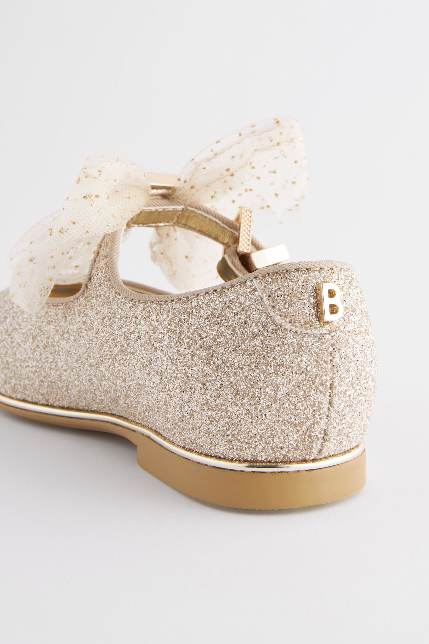 Buy Baker by Ted Baker Girls Gold Glitter Mary Jane Shoes with Bow