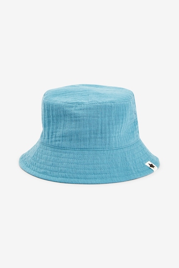 Pale Blue Puff Fabric Bucket Hat (3mths-6yrs)