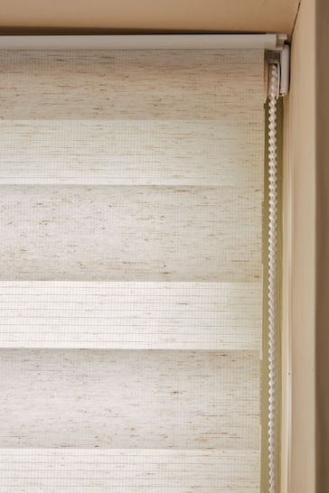 Natural Cream Ready Made Woven Day And Night Zebra Roller Blinds