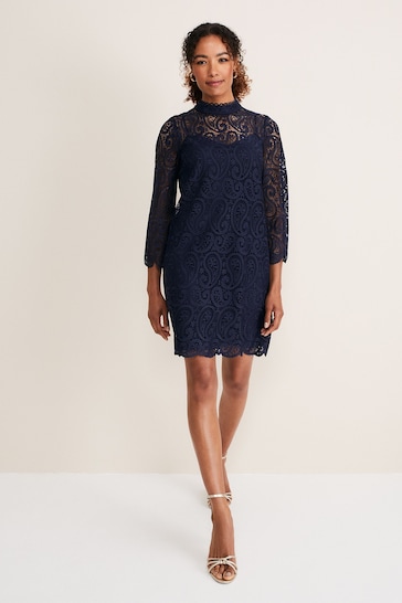 Phase Eight Blue Verity Lace Dress