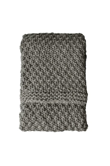 Gallery Home Grey Moss Chunky Knitted Throw