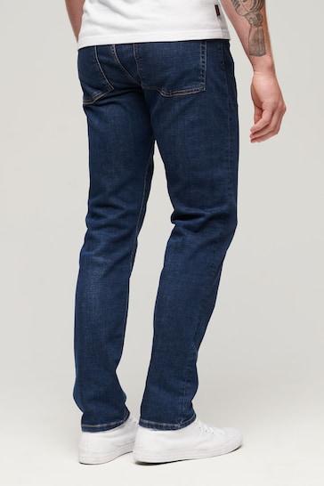 Superdry Dark Blue Organic Cotton Slim Straight Jeans