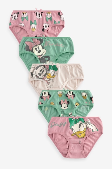 Green/Purple Minnie Mouse Briefs 5 Pack (1.5-12yrs)