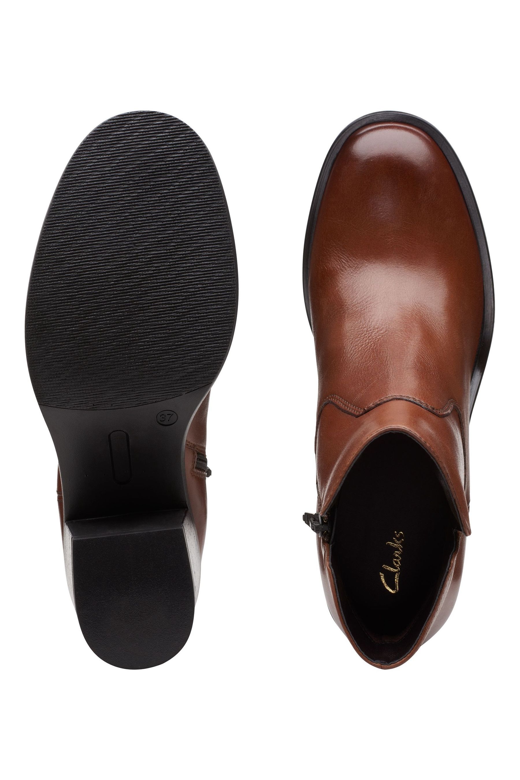 Clarks tan leather ankle outlet boot