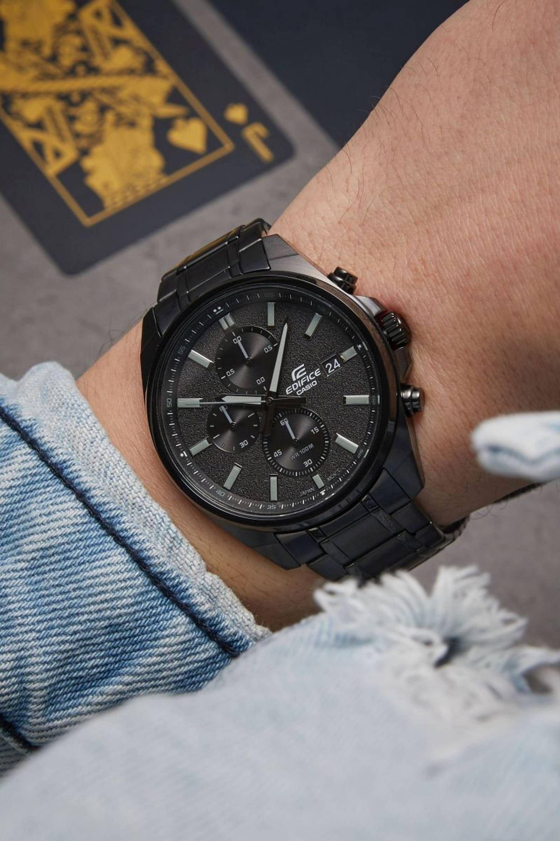 Casio edifice top black stainless steel