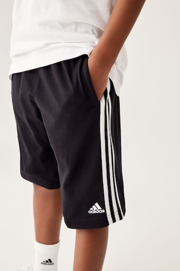 adidas Blue Sportswear Essentials 3-Stripes Knit Shorts