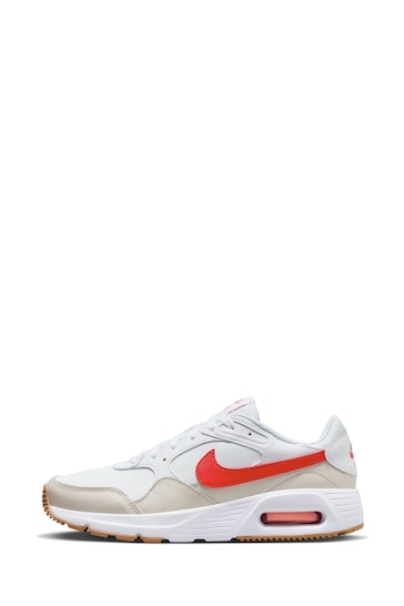 Nike White Red Air Max SC Trainers