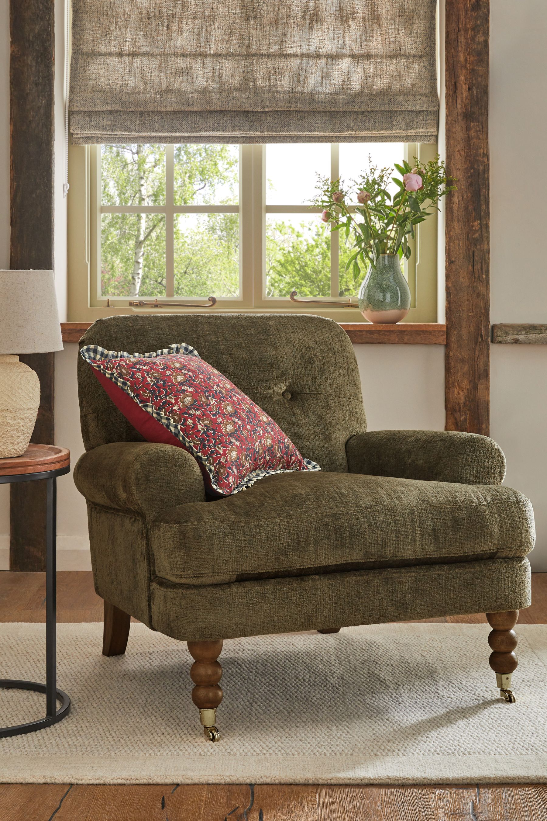Buy Plush Chenille Moss Green Erin Accent Chair from the Next UK online shop