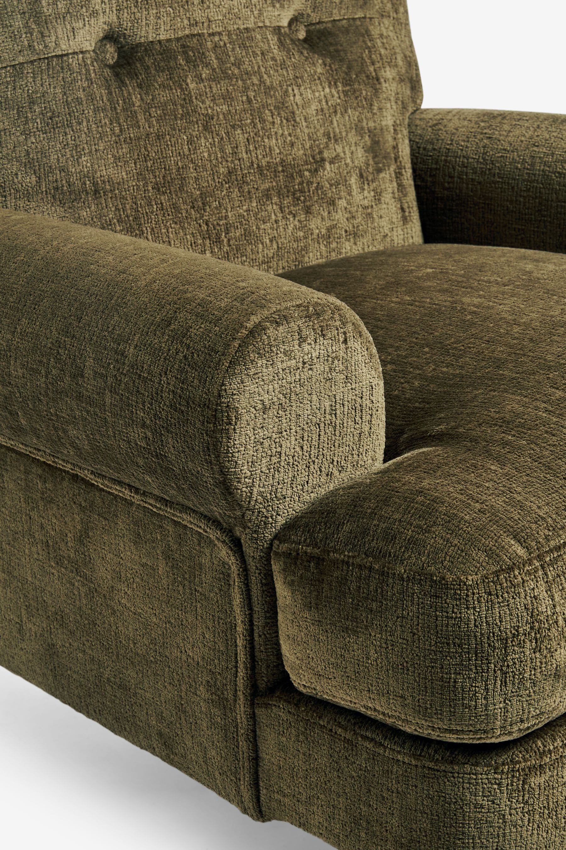 Green top plush chair