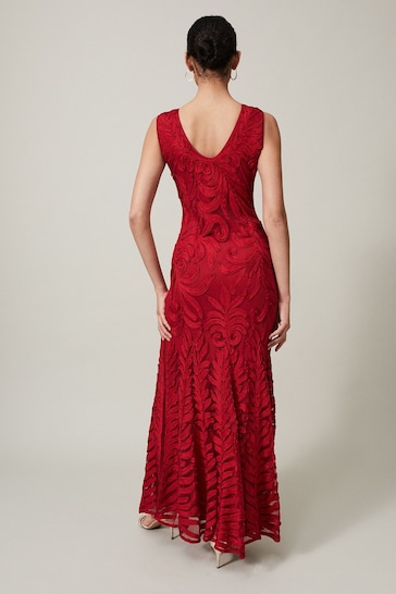 Phase Eight Red Marigold Tapework Dress