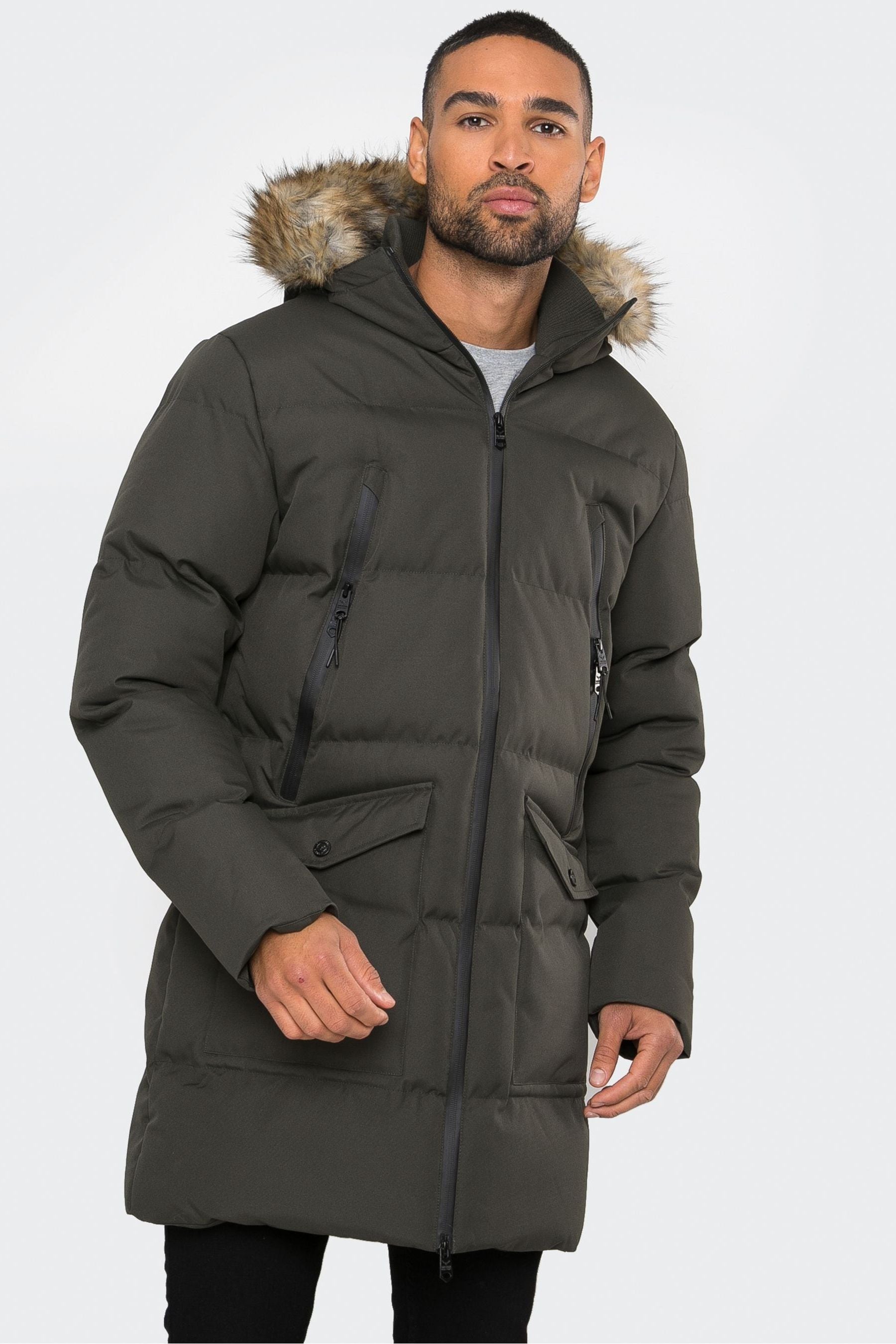 Hooded padded parka coat top