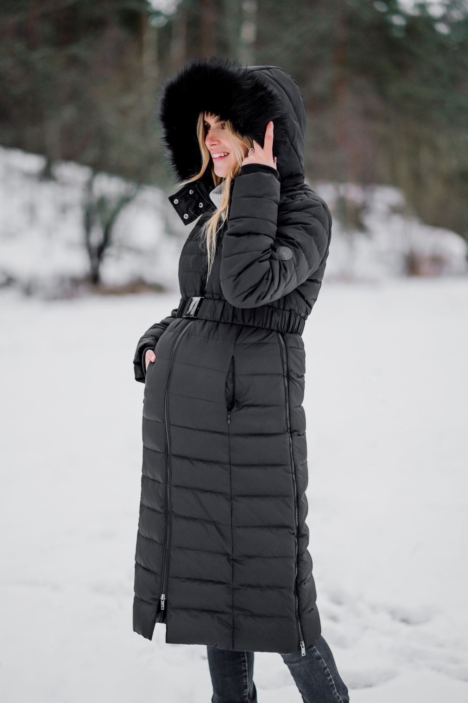 Buy Seraphine Black Extra Long Down Fill Coat from the Next UK