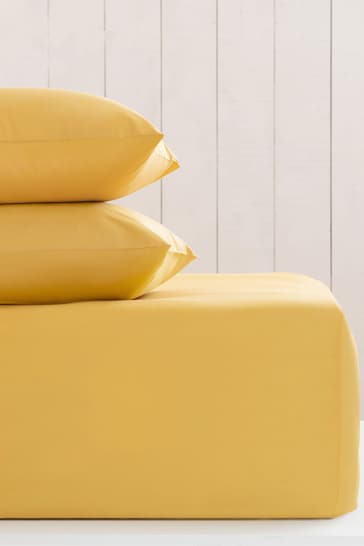 Yellow Cotton Rich Extra Deep Fitted Sheet