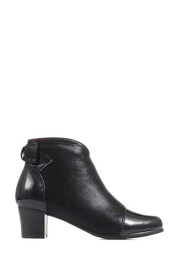 Pavers Wider Fitting Black Ankle Boots