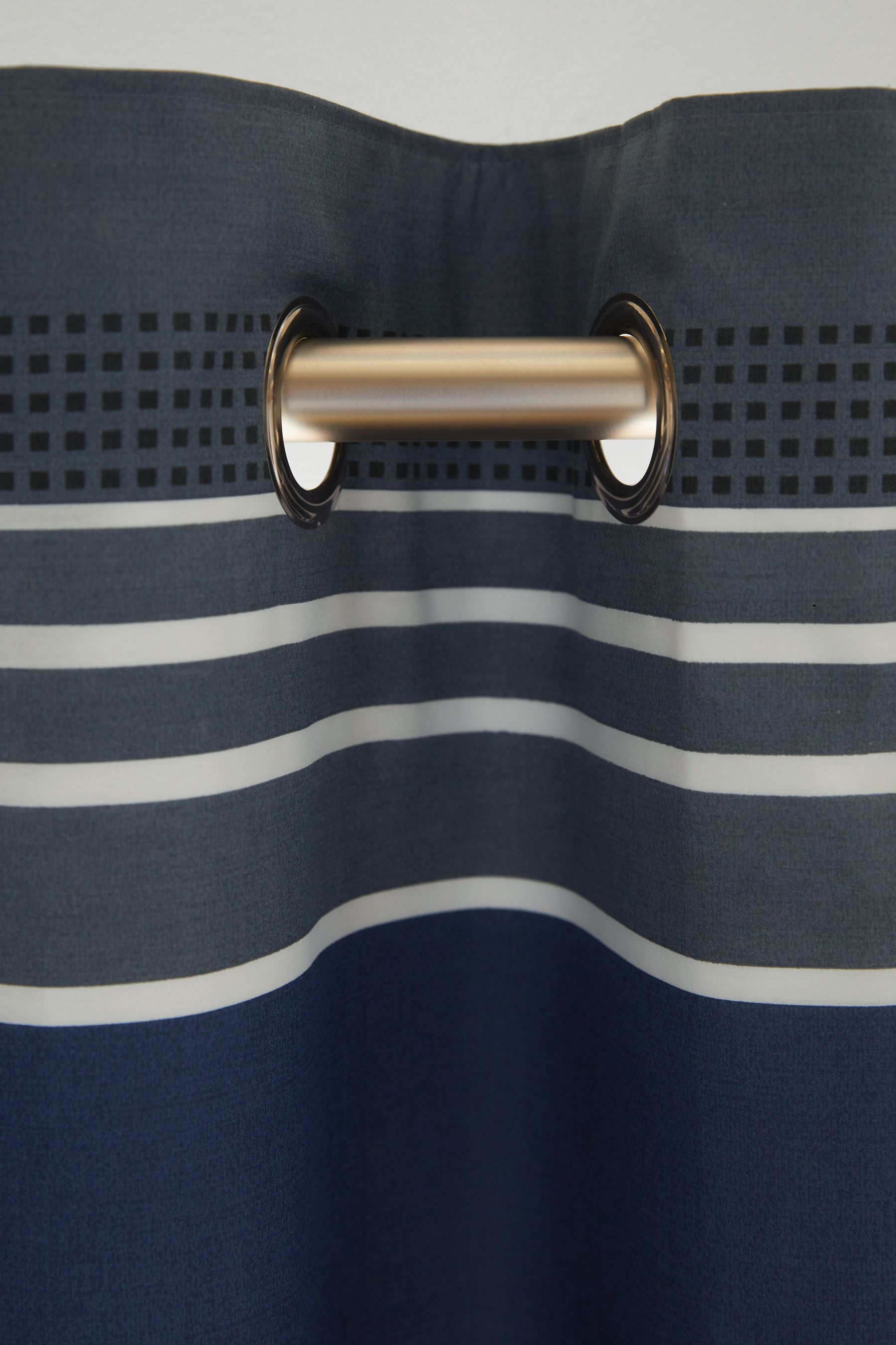 Blue and white store striped curtain