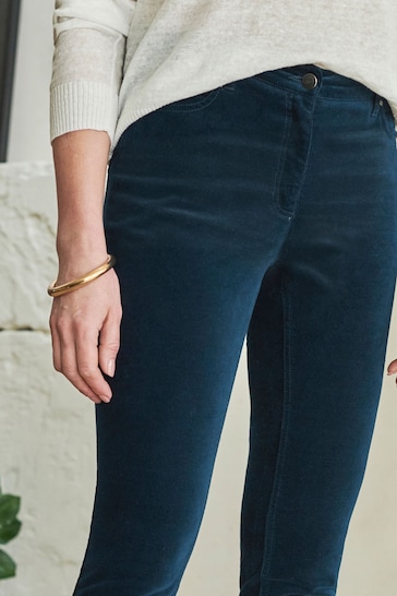 Pure Collection Blue Washed Velvet Jeans