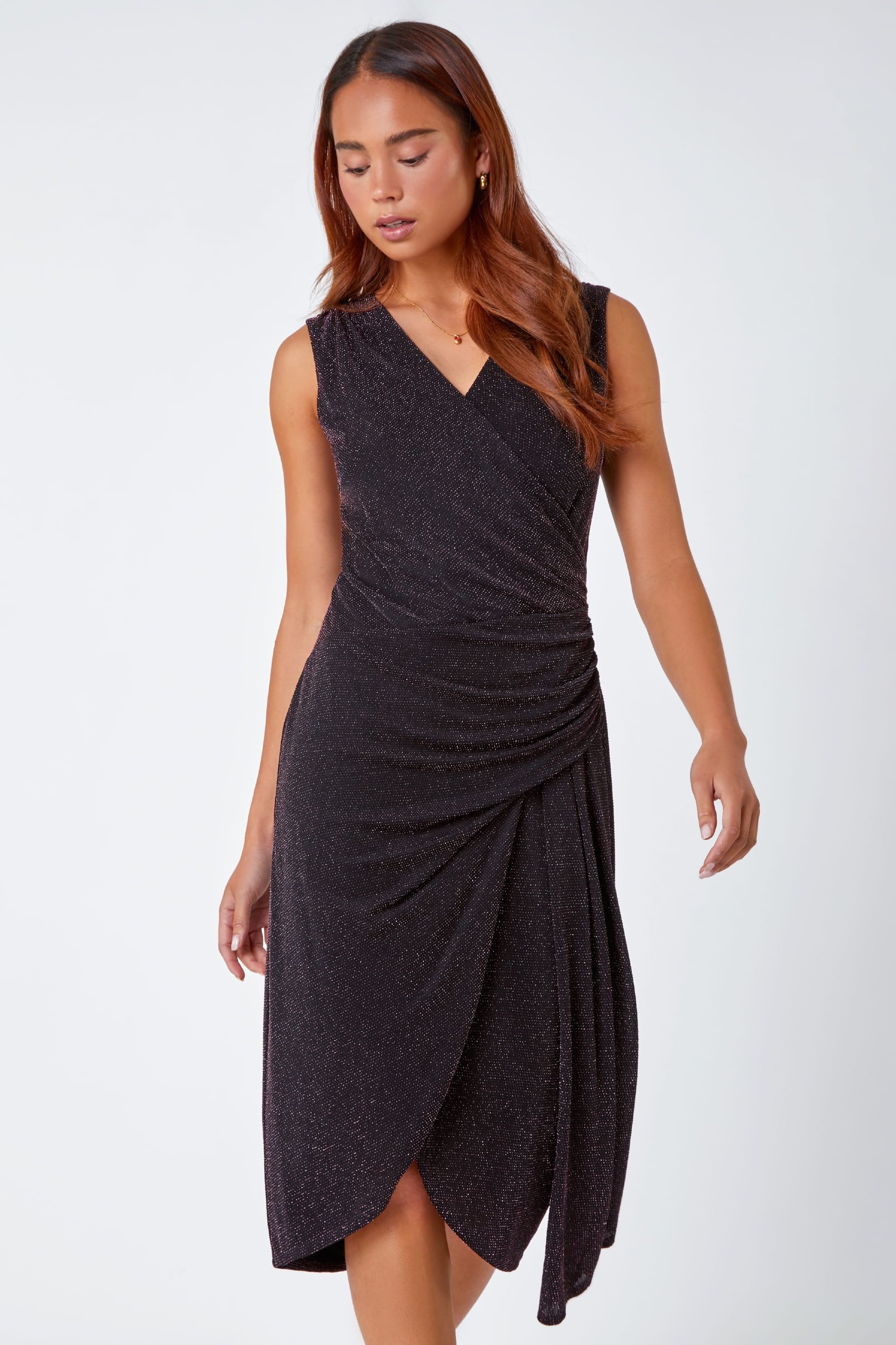Ruched store wrap dress