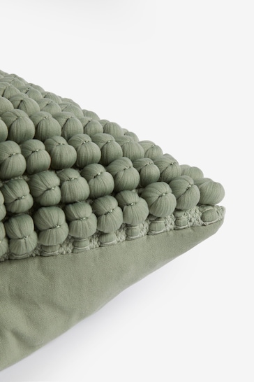 Sage Green 43 x 43cm Global Bobble Cushion